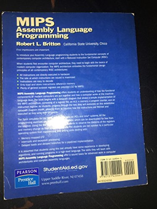 Mips Assembly Language Programming - Britton Robert | Bookshops.in view 3