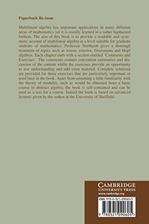 Multilinear Algebra – D. G. Northcott – Cambridge University Press view 3