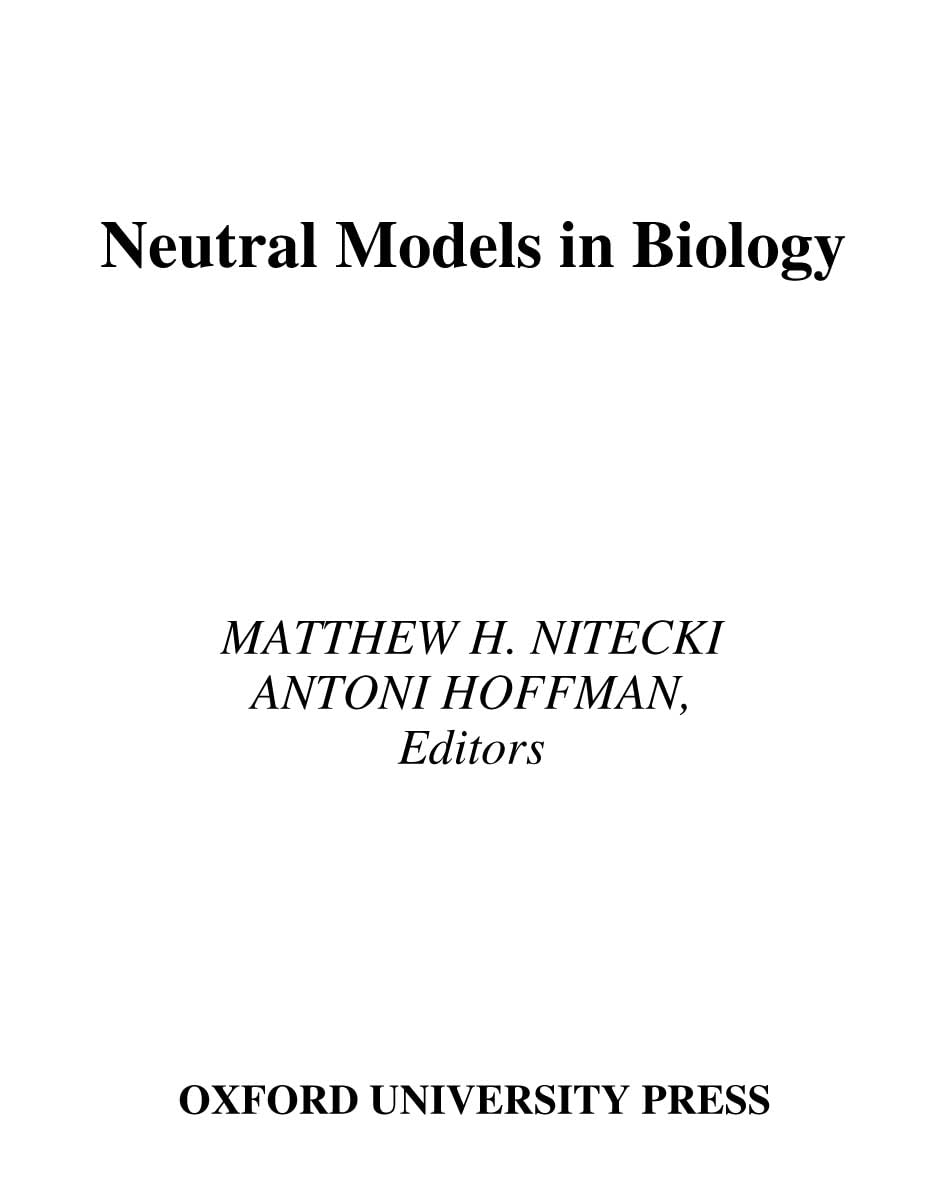 Buy Neutral Models in Biology by Matthew H. Nitecki — BookShops.in