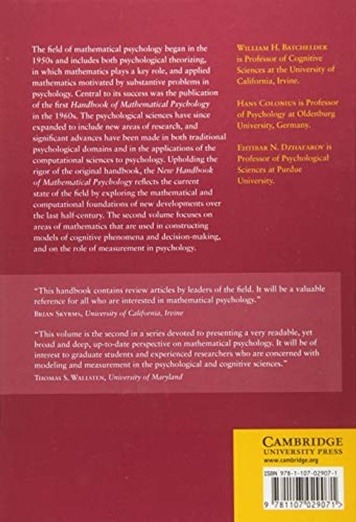 New Handbook of Mathematical Psychology: Modeling and Measurement – Cambridge University Press view 3