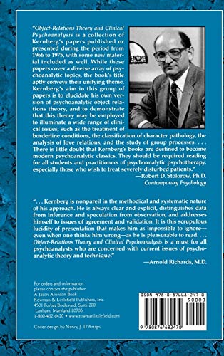 Object Relations Theory and Clinical Psychoanalysis by Otto F. Kernberg – Jason Aronson Hardcover view 3