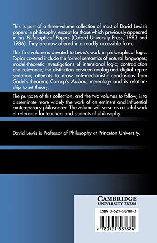 Papers in Philosophical Logic (English, David Lewis | Ernest Sosa | Jonathan Dancy) view 3