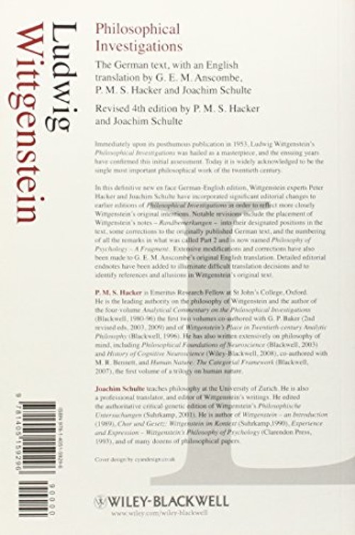 Philosophical Investigations - Ludwig Wittgenstein - Blackwell Hardcover view 3