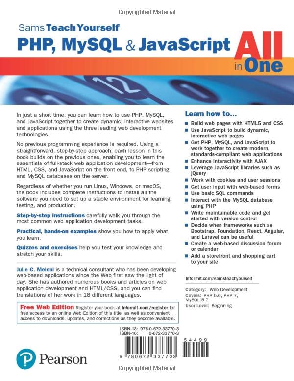 PHP, MySQL & JavaScript All in One, Sams Teach Yourself: The Kingkiller Chronicle: Book 3 | by Julie Meloni | ‎ Sams | ‎ English | ‎ 6th Edition view 3