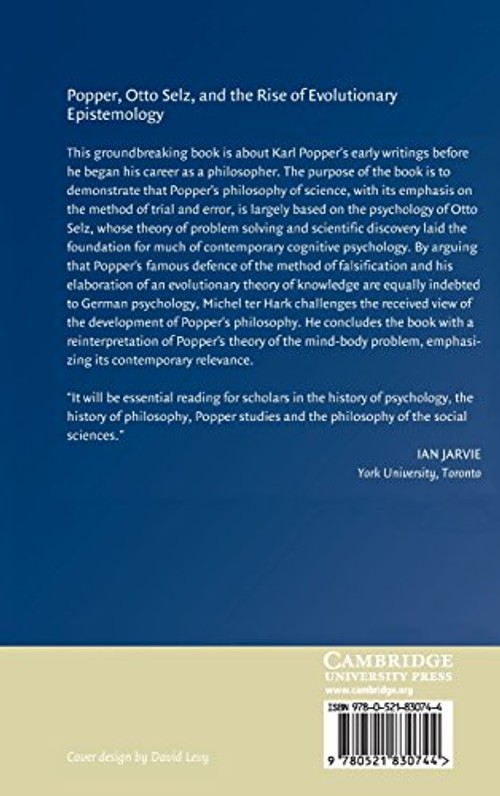 Popper, Otto Selz and the Rise Of Evolutionary Epistemology – Michel Ter Hark view 3