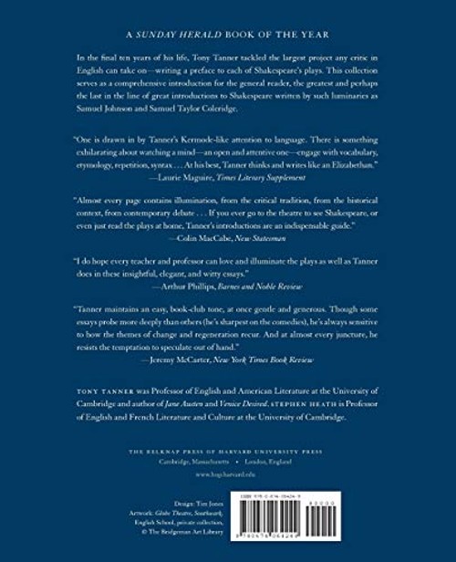 Prefaces to Shakespeare – Tony Tanner – Belknap Press Hardcover view 3