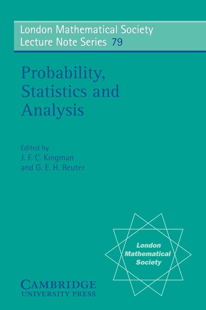 Buy Probability, Statistics and Analysis by J. F. C. Kingman — BookShops.in