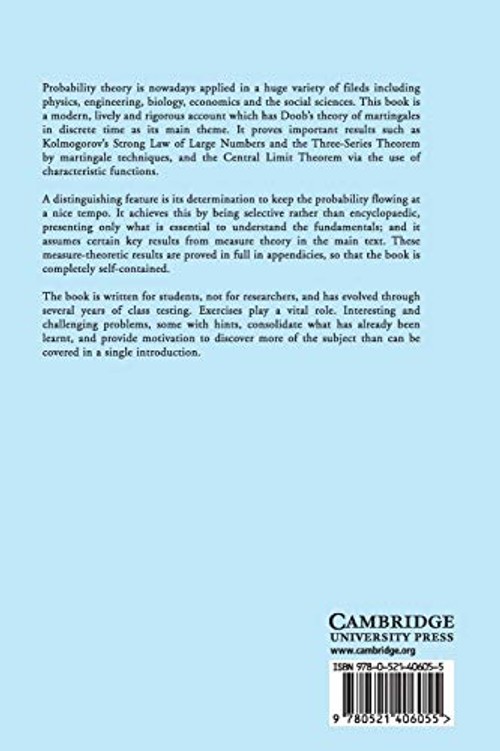 Probability with Martingales – David Williams view 3