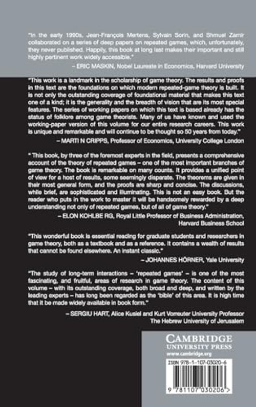 Repeated Games by Jean-François Mertens – Cambridge University Press view 3