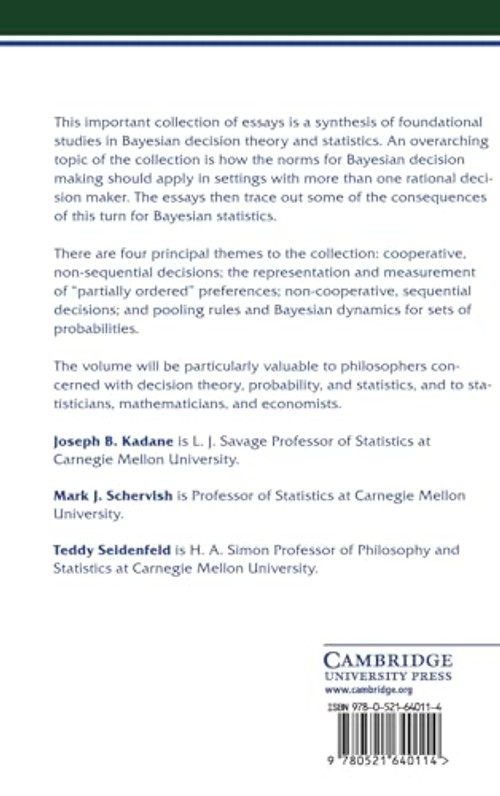 Rethinking the Foundations of Statistics – Joseph B. Kadane – Cambridge University Press view 3