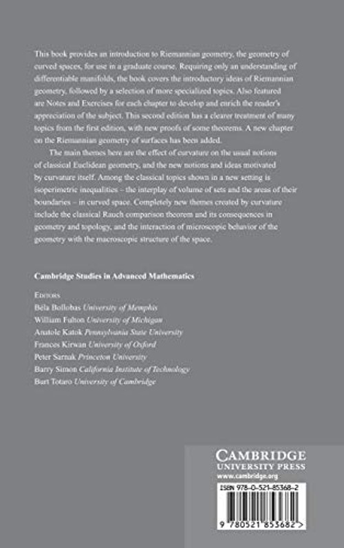 Riemannian Geometry: A Modern Introduction by Isaac Chavel – Cambridge University Press view 3