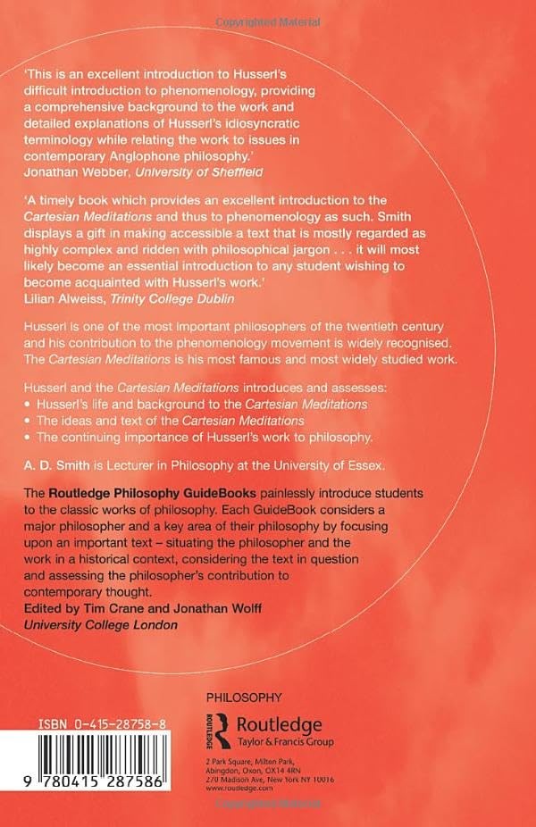 Routledge Philosophy Guidebook to Husserl and the Cartesian Meditations (English, A. D. Smith) view 3