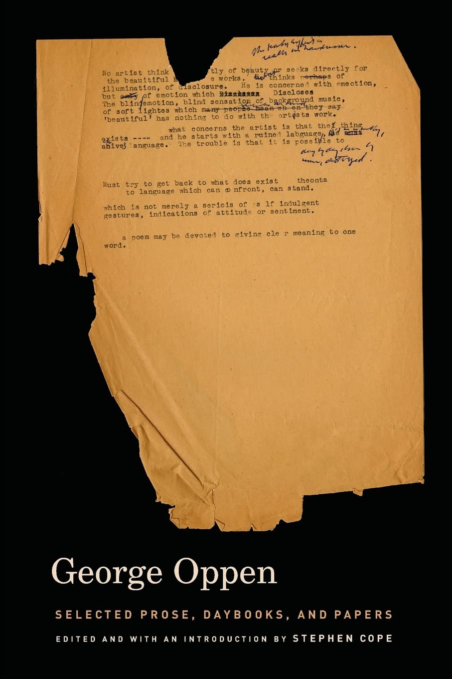 Buy Selected Prose, Daybooks, and Papers by George Oppen — BookShops.in