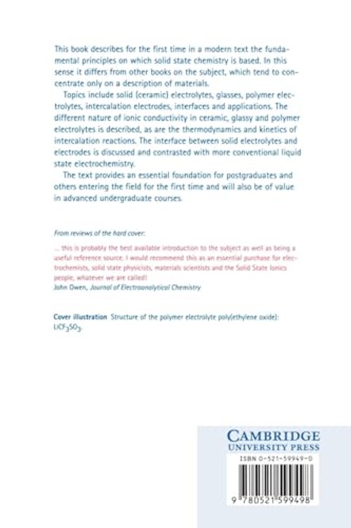 Solid State Electrochemistry by Peter G. Bruce - Cambridge University Press view 3