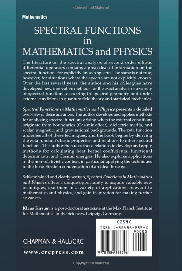 Spectral Functions in Mathematics and Physics view 3