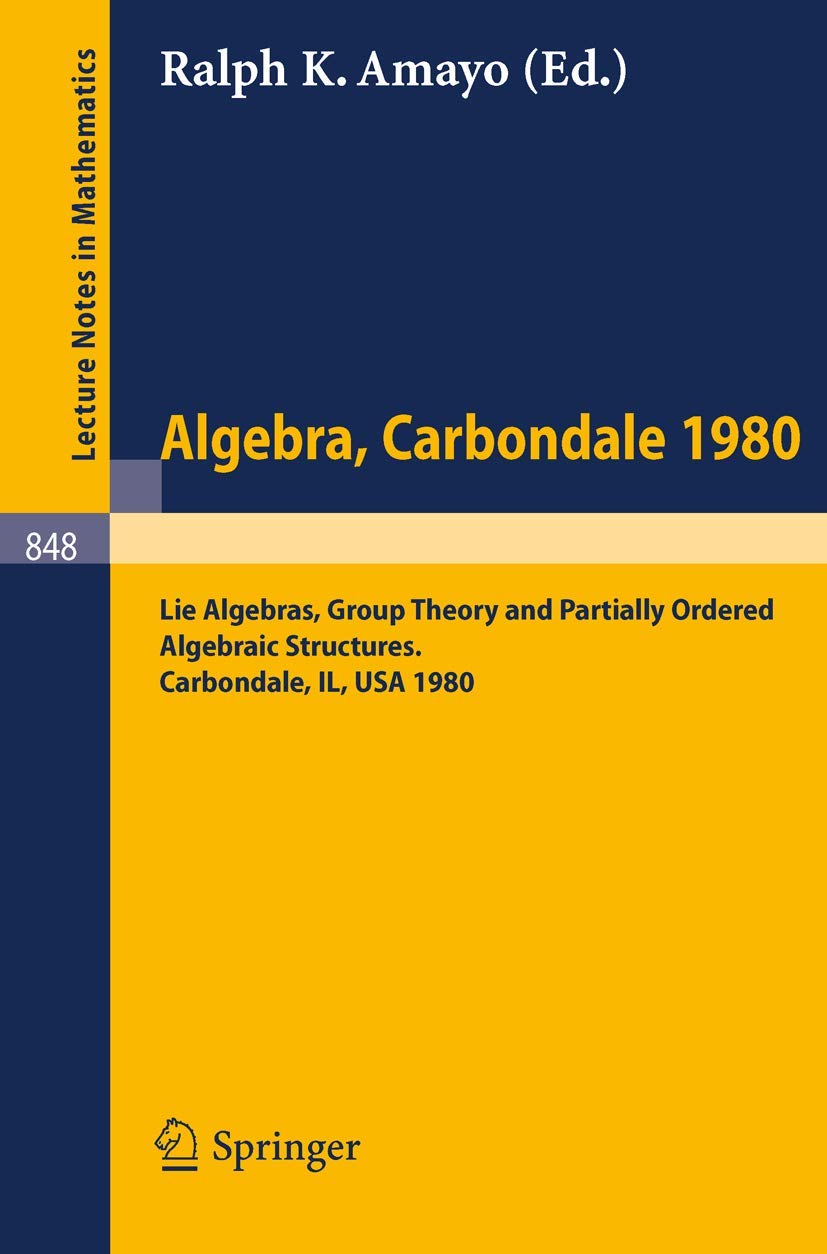 Buy Algebra. Carbondale 1980.: Lie Algebras, Group Theory and Pa — BookShops.in