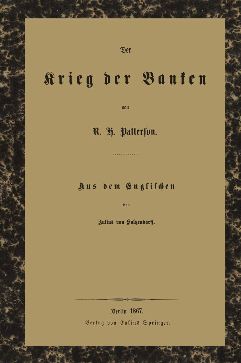Buy Der Krieg der Banken by Robert Hogarth Patterson | Holtzendo — BookShops.in