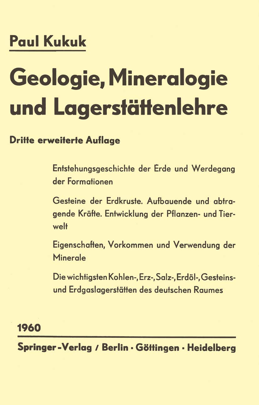 Buy Geologie, Mineralogie und Lagerstättenlehre: Eine Einführung — BookShops.in