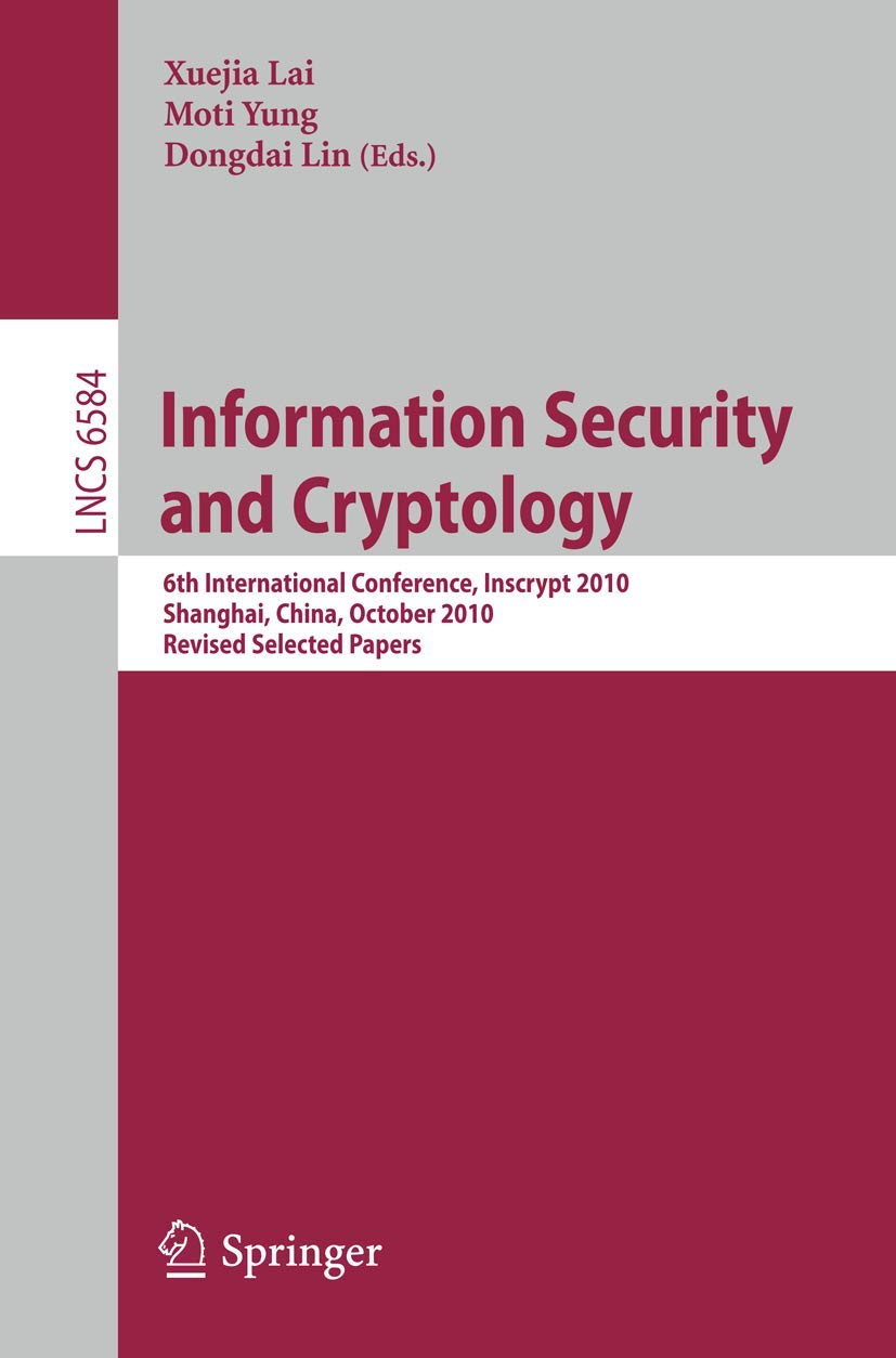 Buy Information Security and Cryptology: 6th International Confe — BookShops.in
