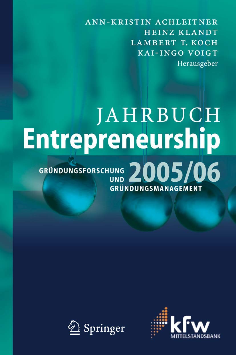 Buy Jahrbuch Entrepreneurship 2005/06: Grundungsforschung Und Grundungsmanagement — BookShops.in