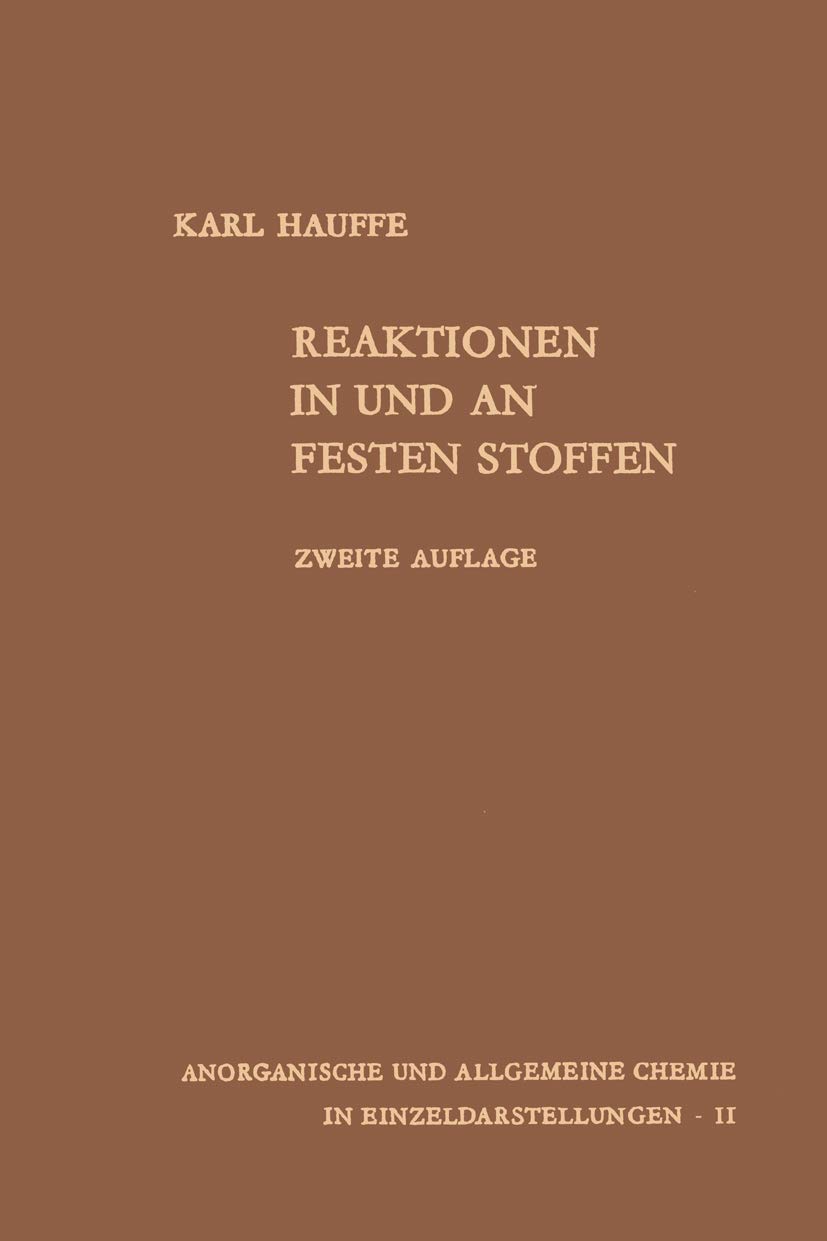 Buy Reaktionen in und an festen Stoffen: 2 by Carl Seyferth | Ka — BookShops.in