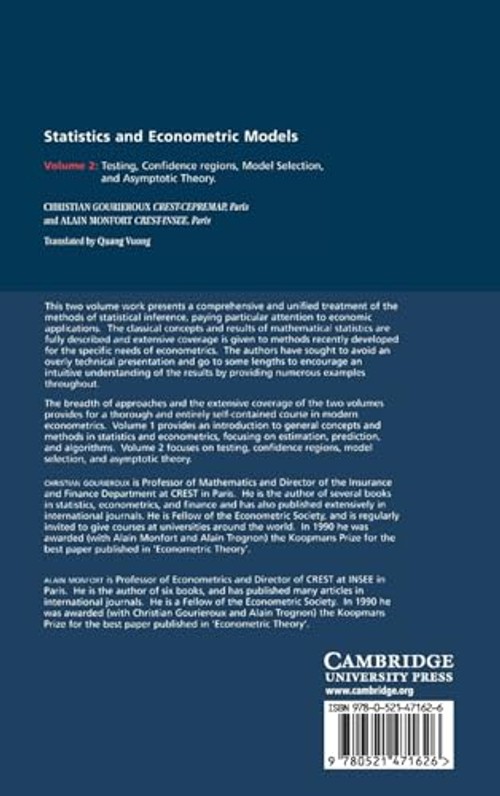 Statistics and Econometric Models: Testing, Confidence Regions, Model Selection and Asymptotic Theory by Christian Gourieroux view 4