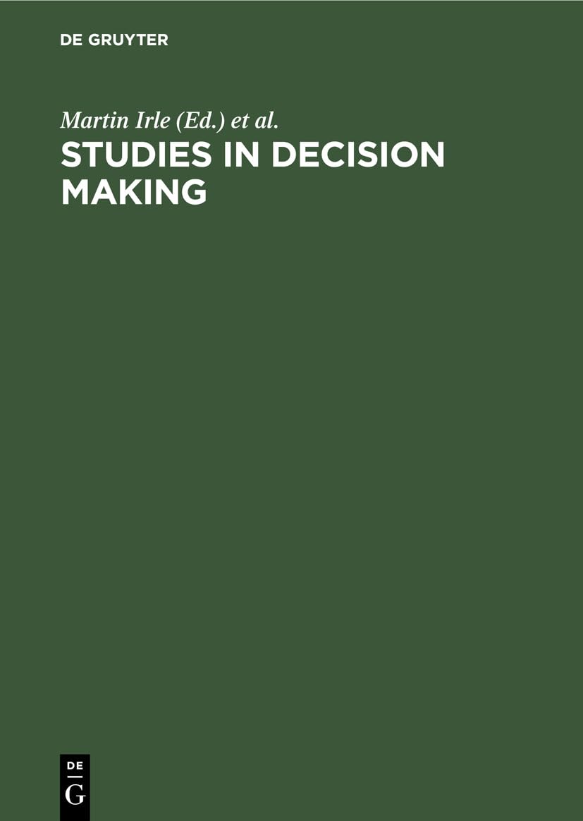 Buy Studies in Decision Making: Social Psychological and Socio-Economic Analyses — BookShops.in