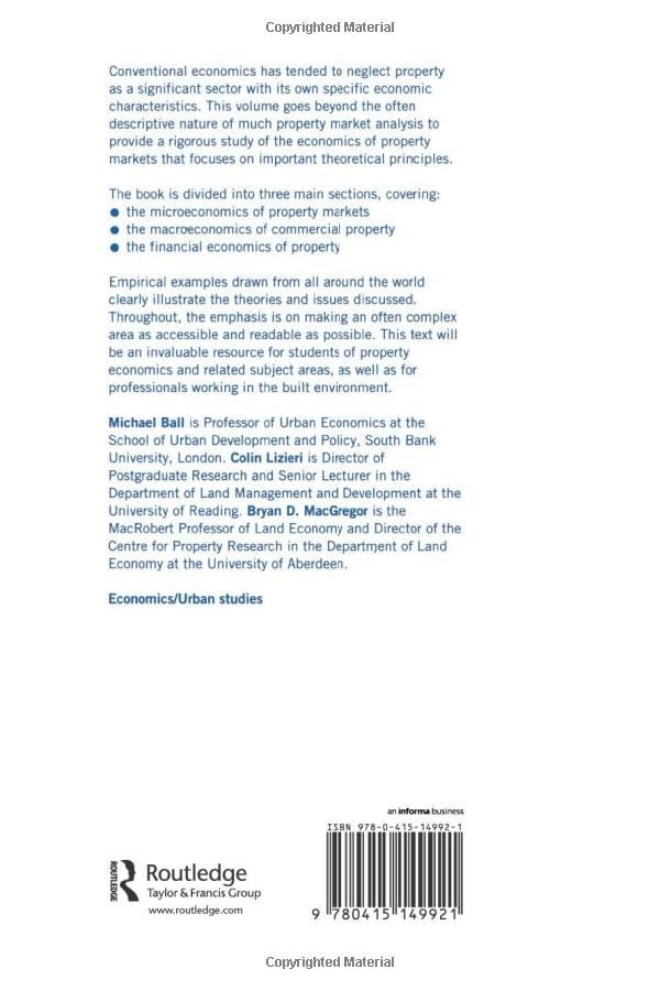 The Economics of Commercial Property Markets (English, Ball Michael) view 3