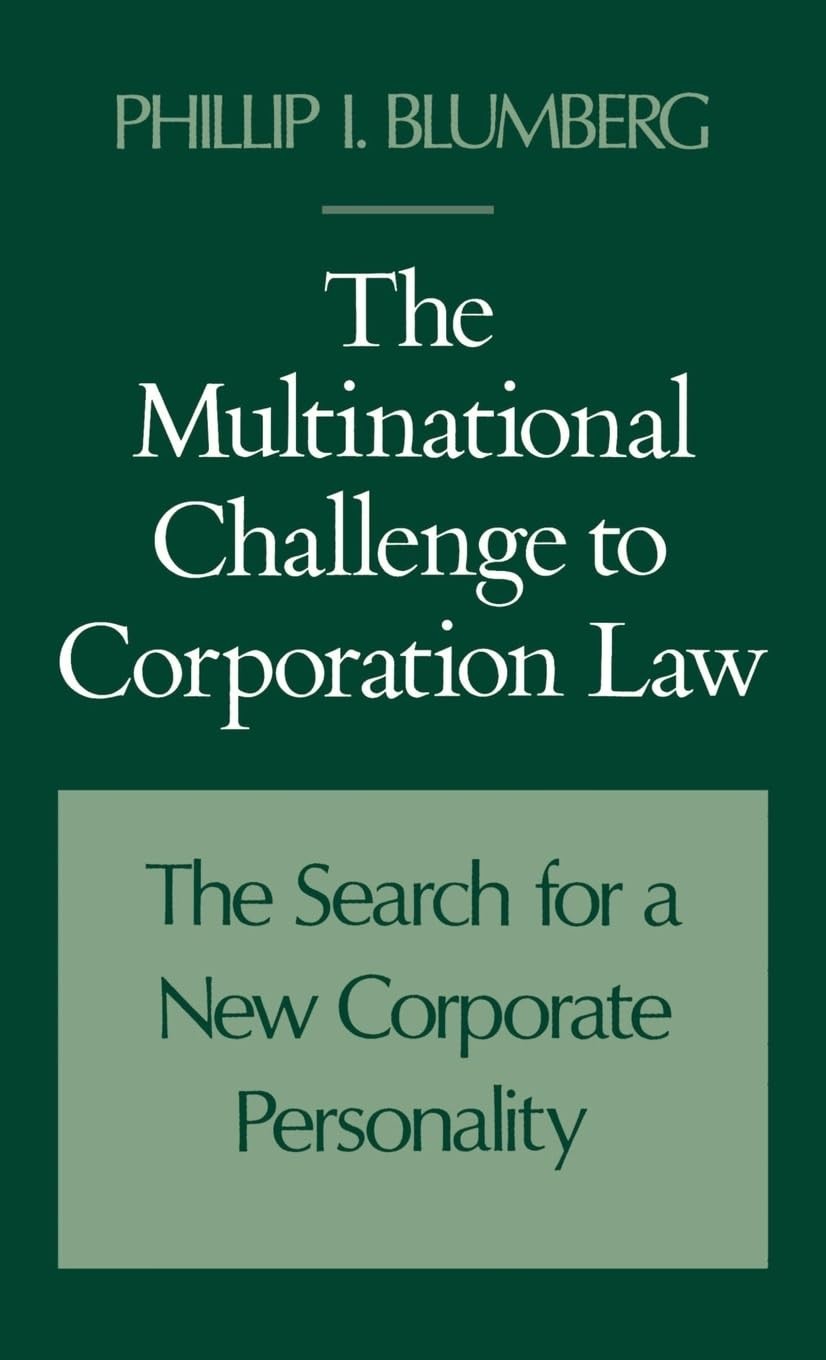Buy The Multinational Challenge to Corporation Law (English, Phillip I. Blumberg) — BookShops.in