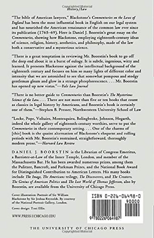 The Mysterious Science of the Law: An Essay on Blackstone's Commentaries view 3