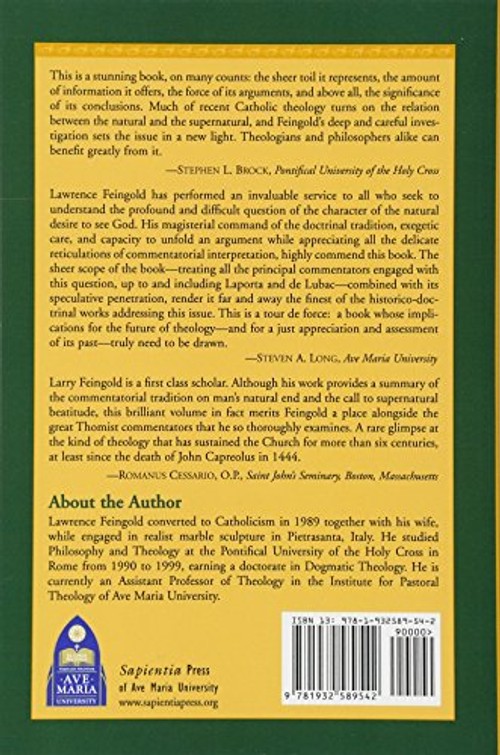 The Natural Desire to See God – Lawrence Feingold – Sapientia Press view 3