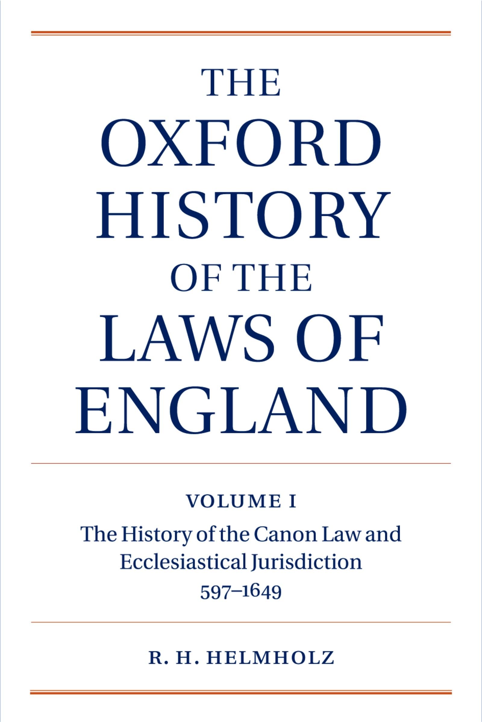 Buy Oxford History of Laws of England: Canon Law by Helmholz — BookShops.in