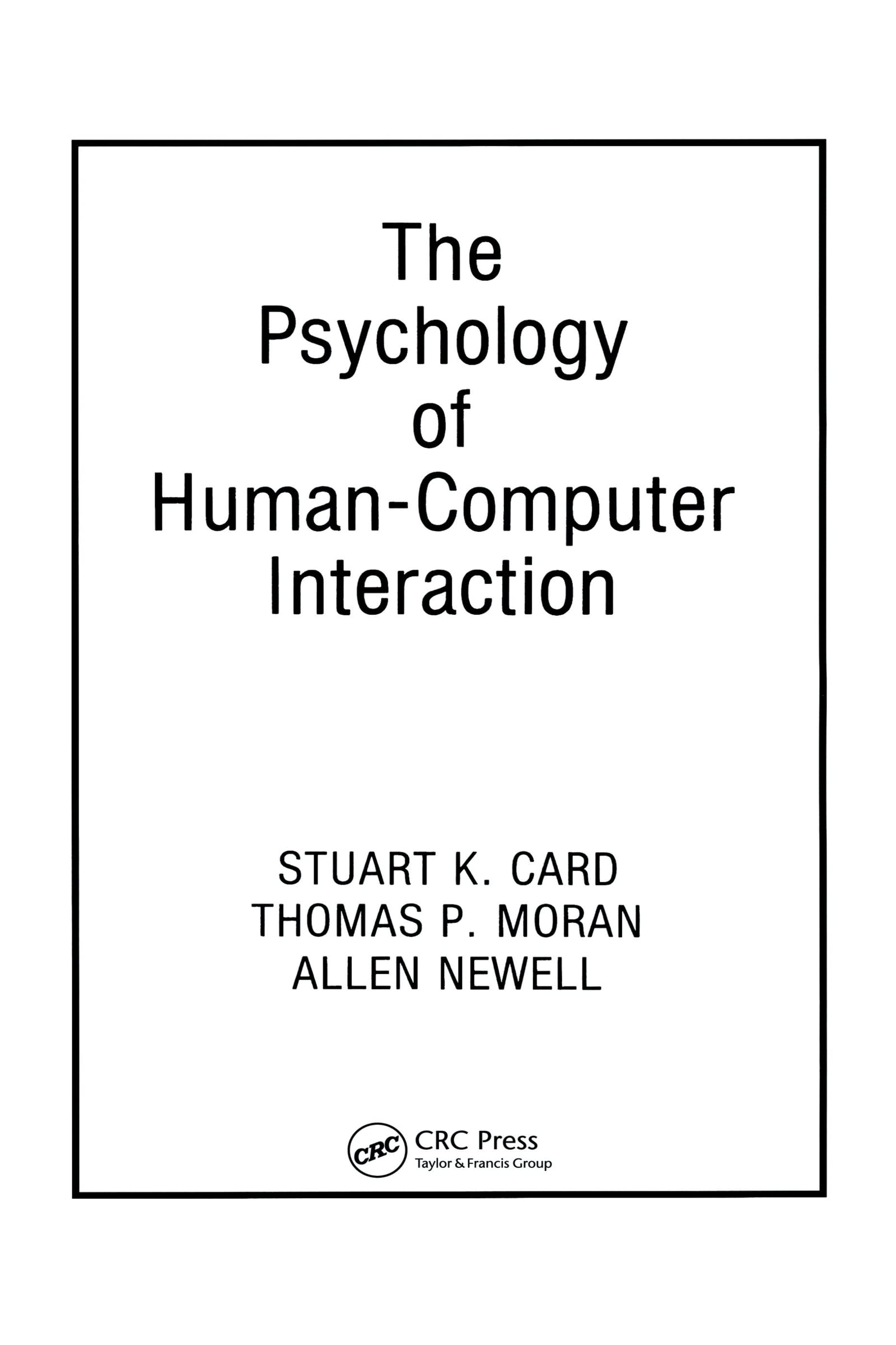 Buy The Psychology of Human-Computer Interaction by Card — BookShops.in