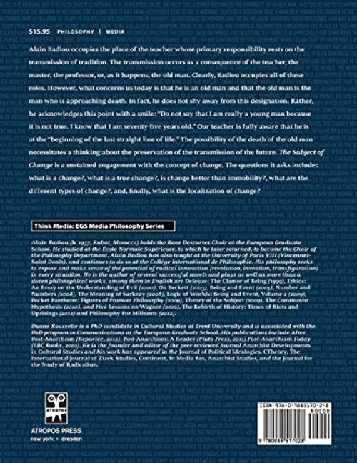 The Subject of Change: Lessons from the European Graduate School by Alain Badiou view 3