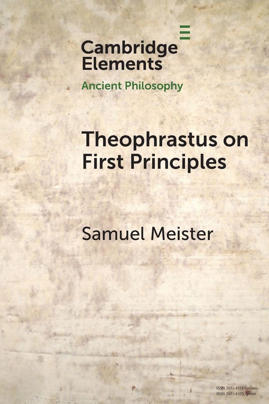 Buy Theophrastus on First Principles (Elements in Ancient Philosophy) — BookShops.in