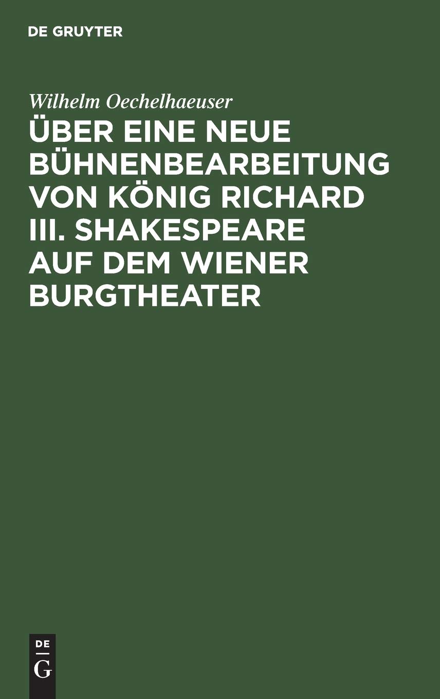 Buy Über eine neue Bühnenbearbeitung von König Richard III. Shak — BookShops.in
