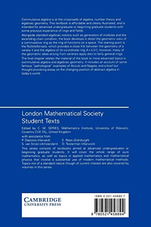 Undergraduate Commutative Algebra by Miles Reid – Cambridge University Press view 3