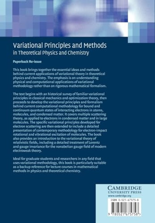 Variational Principles and Methods in Theoretical Physics and Chemistry - Cambridge University Press view 3