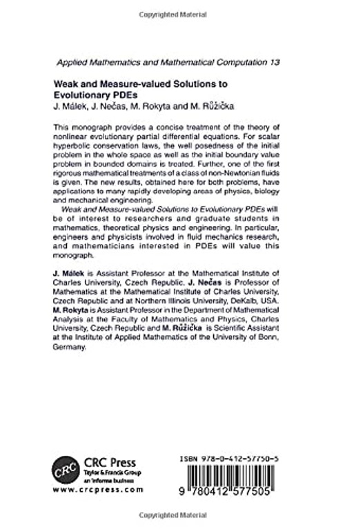 Weak and Measure-Valued Solutions to Evolutionary PDEs by Malek J. – CRC Press view 3