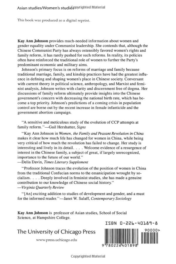 Women, the Family, and Peasant Revolution in China – Kay Ann Johnson view 3