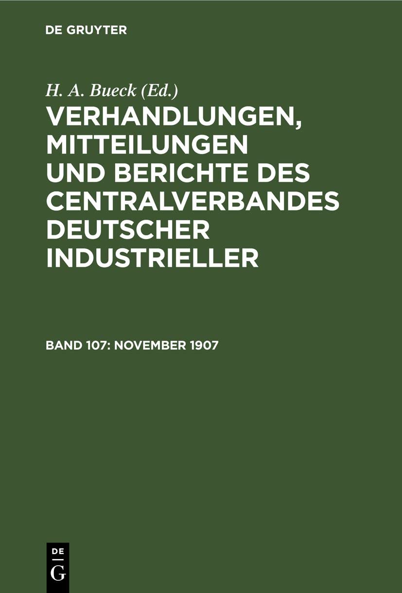 Buy 11/1/07 by H. A. Bueck | De Gruyter | German Language Paperback | Reprint 2021 Edition | Chemical Engineering Reference — BookShops.in