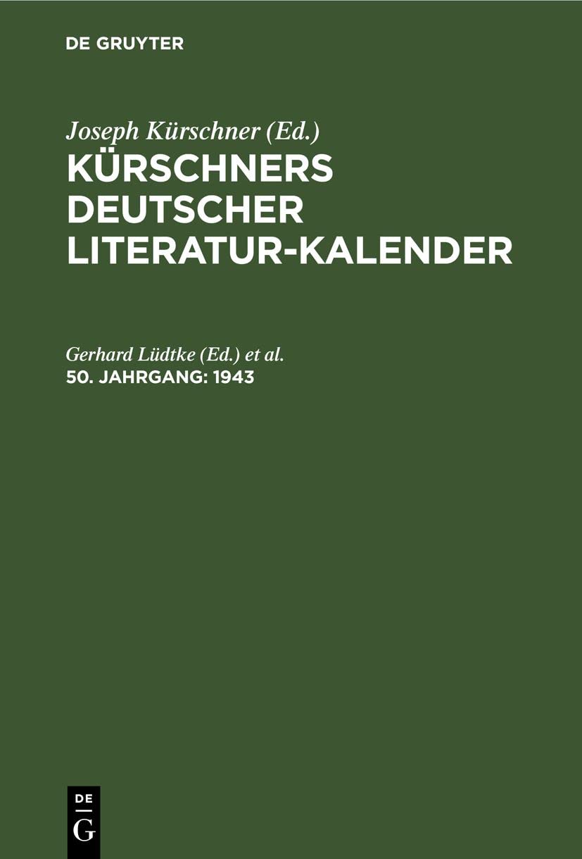 Buy 1943 by Gerhard Lüdtke and Friedrich Richter | De Gruyter German Language Hardcover Reprint Edition | European Literature Academic Textbook — BookShops.in