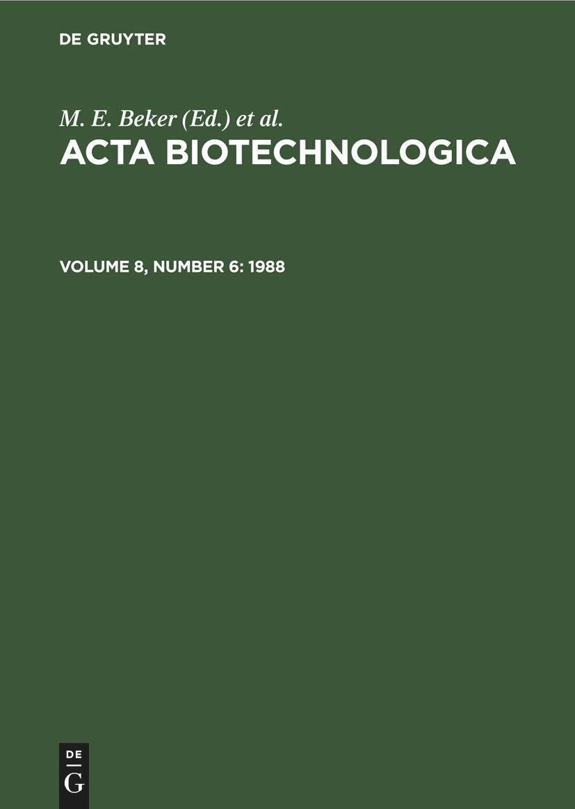 Buy 1988 by De Gruyter: German Language Biotechnology Textbook (Paperback, Reprint 2021) — BookShops.in