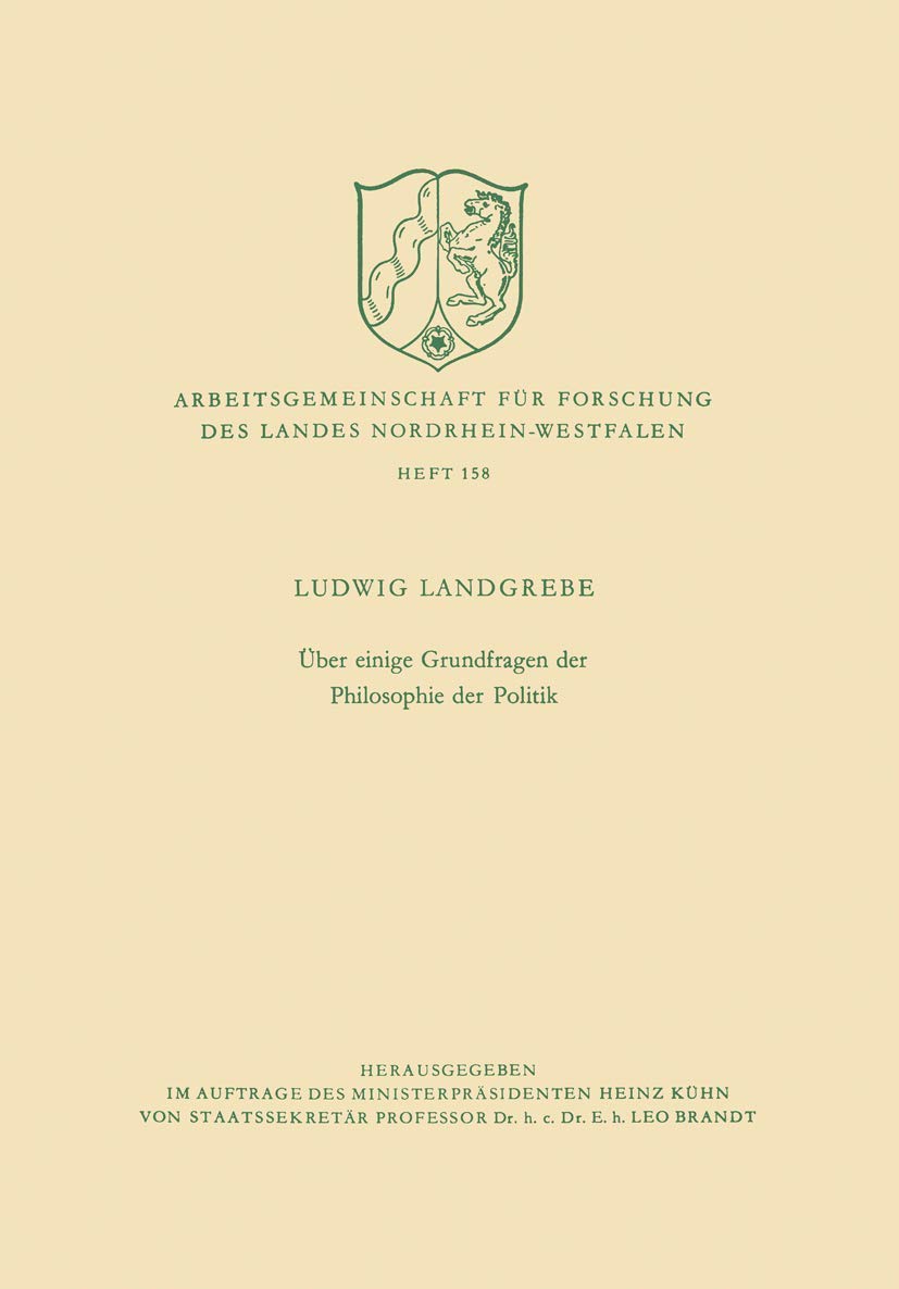 Buy Über einige Grundfragen der Philosophie der Politik by Ludwig Landgrebe | VS Verlag | German Hardcover | Philosophy & Political Theory — BookShops.in