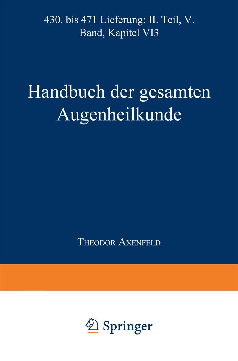 Buy Handbuch der Gesamten Augenheilkunde by Graefe, Saemisch, Von Hess | Springer | German Hardcover | 1922 Edition | Ophthalmology Medical Reference — BookShops.in
