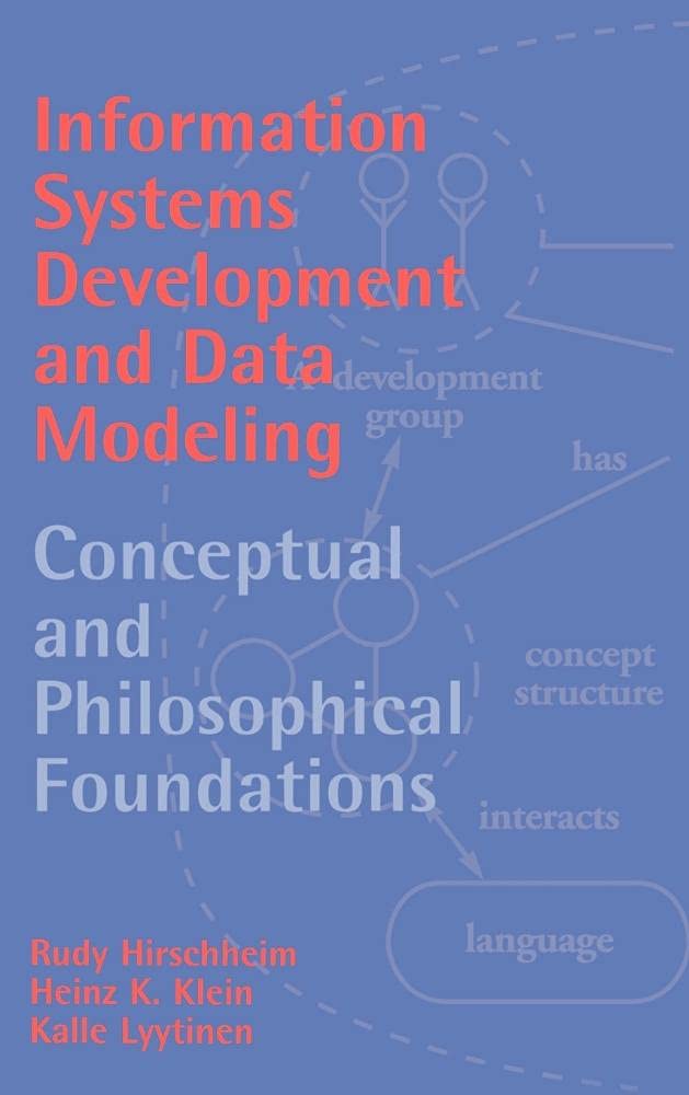 Buy Information Systems Development and Data Modeling: Conceptual and Philosophical Foundations by Rudy A. Hirschheim, Heinz K. Klein, Kalle Lyytinen | Cambridge University Press | Hardcover | 1995 | Computers & Internet | Algorithms — BookShops.in