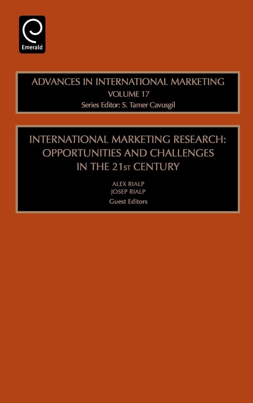 Buy International Marketing Research: Opportunities and Challenges in the 21st Century by Alex Rialp and Josep Rialp, JAI Press, English, Paperback, 1st Edition — BookShops.in