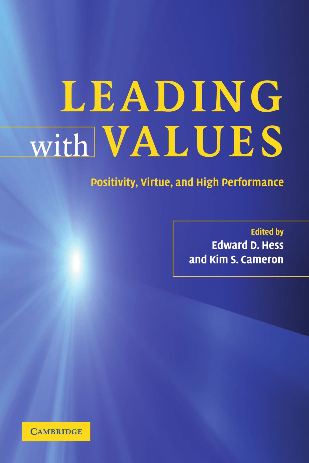 Buy Leading with Values: Positivity, Virtue and High Performance by Edward D. Hess and Kim S. Cameron - Cambridge University Press Hardcover Business Ethics Book — BookShops.in