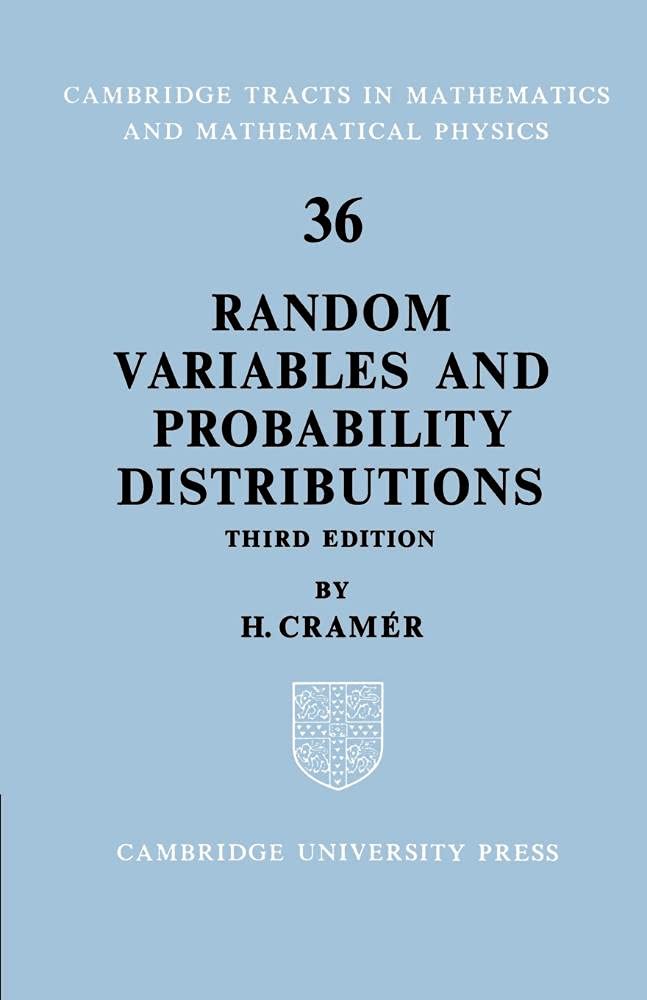 Random Variables and Probability Distributions by H. Cramer – Cambridge University Press hardcover book cover