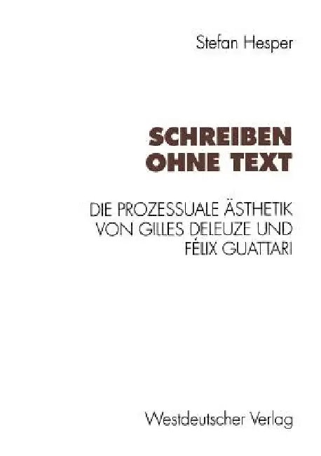 Buy Schreiben Ohne Text (English, Stefan Hesper) — BookShops.in